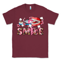 Burgundy smile with teeth and brush Classic Tee - AdoDesignShop