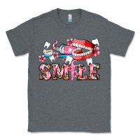 Charcoal Heather smile with teeth and brush Classic Tee - AdoDesignShop