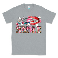 Heather Grey smile with teeth and brush Classic Tee - AdoDesignShop