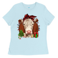 Baby Blue Christmas Hereford Ladies Tee - JahusDesignShop