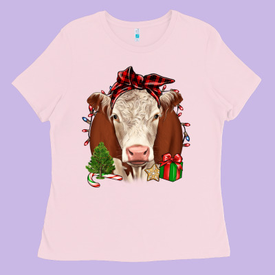 Christmas Hereford Ladies Tee Designed By Jahusdesignshop