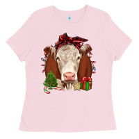 Bubblegum Pink Christmas Hereford Ladies Tee - JahusDesignShop