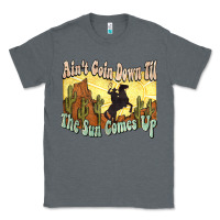 Charcoal Heather aint goin down til the sun comes up cowboy Classic Tee - NancyCooperArtShop