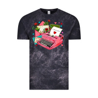 Cloud Black pink typewriter and letters Vintage Tee - AdoDesignShop