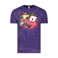 Cloud Purple pink typewriter and letters Vintage Tee - AdoDesignShop