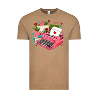 Vintage Coffee pink typewriter and letters Vintage Tee - AdoDesignShop