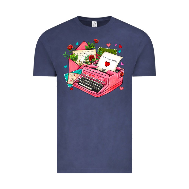 Pink Typewriter And Letters Vintage Tee by AdoDesignShop | Teevron