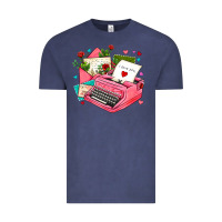 Vintage Denim pink typewriter and letters Vintage Tee - AdoDesignShop