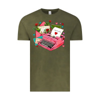 Vintage Olive pink typewriter and letters Vintage Tee - AdoDesignShop