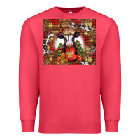 Cardinal Christmas baby cow hot cocoa Premium Sweatshirt - Jasminsmagicworld