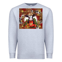 Heather Grey Christmas baby cow hot cocoa Premium Sweatshirt - Jasminsmagicworld