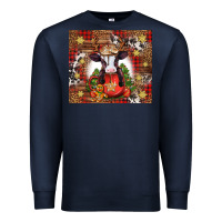 Navy Christmas baby cow hot cocoa Premium Sweatshirt - Jasminsmagicworld