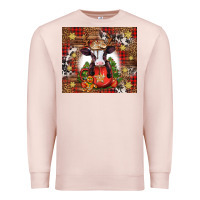 Pale Pink Christmas baby cow hot cocoa Premium Sweatshirt - Jasminsmagicworld