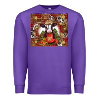 Purple Christmas baby cow hot cocoa Premium Sweatshirt - Jasminsmagicworld