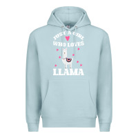 Blue Mist Llama Just A Girl Who Loves Llamas Premium Hoodie - Bettercallsaul
