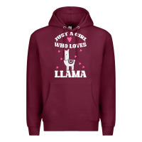 Burgundy Llama Just A Girl Who Loves Llamas Premium Hoodie - Bettercallsaul
