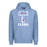 Colony Blue Llama Just A Girl Who Loves Llamas Premium Hoodie - Bettercallsaul