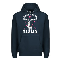Navy Llama Just A Girl Who Loves Llamas Premium Hoodie - Bettercallsaul