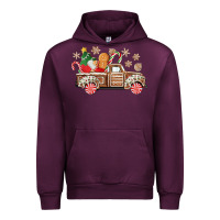 Mauve Wine christmas gingerbread truck Urban Hoodie - CowGirlArtShop