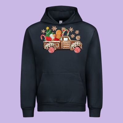 Christmas Gingerbread Truck Urban Hoodie Designed By Cowgirlartshop