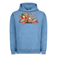 Pigment Pebble Blue christmas gingerbread truck Urban Hoodie - CowGirlArtShop