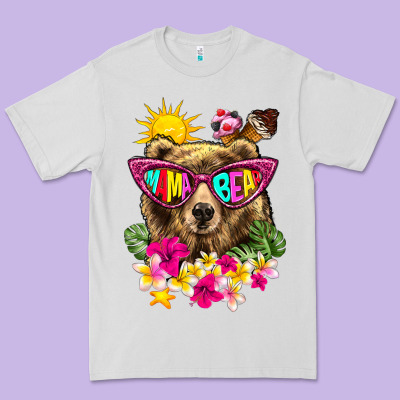 Mama Bear Summer Premium Tee Designed By Texasbilliewilder