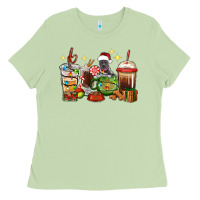 Matcha Christmas coffee cups with Pitbull Ladies Tee - RanaPortraitStore