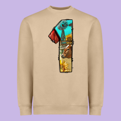 Farm Life Alphabet Numbers 1 Heavyweight Sweatshirt Designed By Bundleandbundleshop