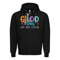 Black good moms say bad words Zipper Hoodie - MaliasSmallBusiness