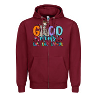 Burgundy good moms say bad words Zipper Hoodie - MaliasSmallBusiness