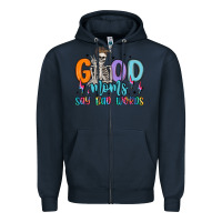 Navy good moms say bad words Zipper Hoodie - MaliasSmallBusiness