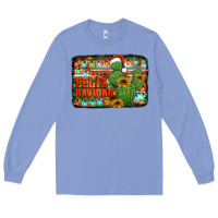 Colony Blue feliz navidad merry christmas cactus Long Sleeve Tee - Jasminsmagicworld