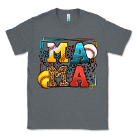 Charcoal Heather Leopard Softball And Baseball Mama Mother's Day Classic Tee - LillyAllenDesigns
