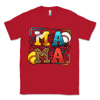 Red Leopard Softball And Baseball Mama Mother's Day Classic Tee - LillyAllenDesigns