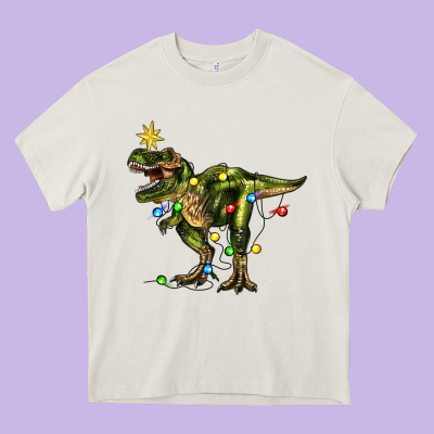 Tree Rex Christmas Heavy Core Tee Designed By Zillion Design Studio