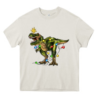 Cream tree rex christmas Heavy Core Tee - Zillion Design Studio