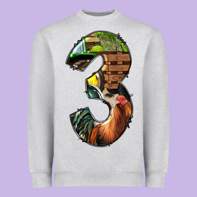 Farm Life Alphabet Numbers 3 Heavyweight Sweatshirt Designed By Bundleandbundleshop
