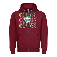 Burgundy coffee coffee coffee Zipper Hoodie - MaliasSmallBusiness