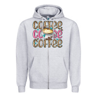 Heather Grey coffee coffee coffee Zipper Hoodie - MaliasSmallBusiness