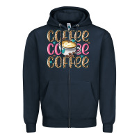 Navy coffee coffee coffee Zipper Hoodie - MaliasSmallBusiness