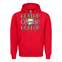 Red coffee coffee coffee Zipper Hoodie - MaliasSmallBusiness