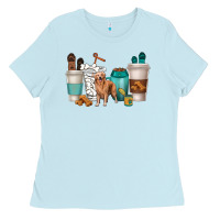 Baby Blue golden retriever dog coffee cups Ladies Tee - texasbilliewilder