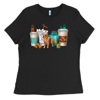 Black golden retriever dog coffee cups Ladies Tee - texasbilliewilder