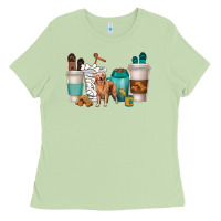 Matcha golden retriever dog coffee cups Ladies Tee - texasbilliewilder