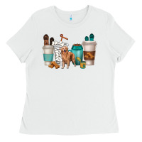 White golden retriever dog coffee cups Ladies Tee - texasbilliewilder