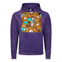 Cloud Purple baseball leopard turquoise sunflower seamless pattern Vintage Hoodie - JahusDesignShop