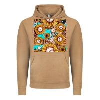 Vintage Camel baseball leopard turquoise sunflower seamless pattern Vintage Hoodie - JahusDesignShop