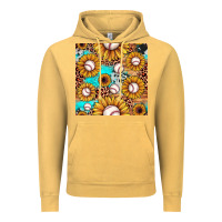 Vintage Mustard baseball leopard turquoise sunflower seamless pattern Vintage Hoodie - JahusDesignShop