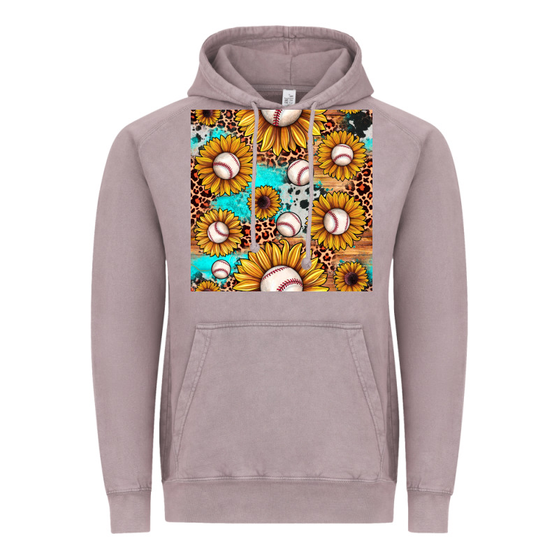 Baseball Leopard Turquoise Sunflower Seamless Pattern Vintage Hoodie by JahusDesignShop | Teevron