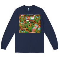 Navy feliz navidad merry christmas cactus tumbler Long Sleeve Tee - Jasminsmagicworld
